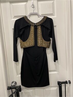 ASOS beaded black bodycon dress
